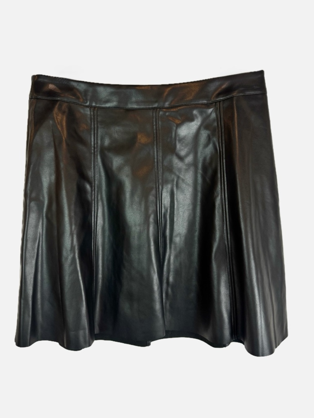 Parker | Black Faux Leather Mini Skirt, 14
